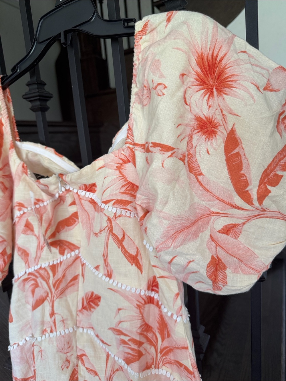 Lipsy Coral Floral Puff-Sleeve Mini Dress - Picture 5 of 10